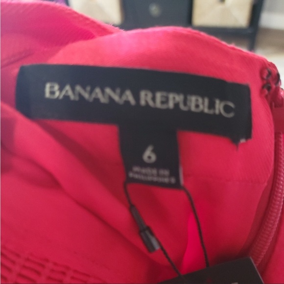 🌞NWT Banana Republic Sz6 Red Linen MIDI dress - Picture 6 of 11